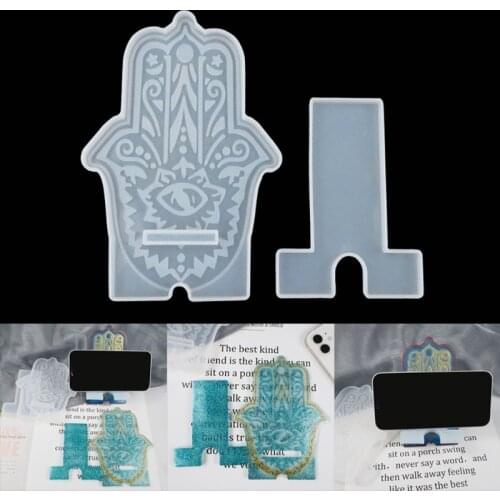 Crystal Epoxy Resin Mold Cellphone Bracket Holder DIY Crafts Casting Tool Mobile Phone Stand Silicone Mould