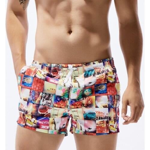 Seobean Brand New Board Shorts Men Swim Shorts Swimwear Scenery Pattern Quick Dry Berdumda Surf Short Swimming Suit Beachwear