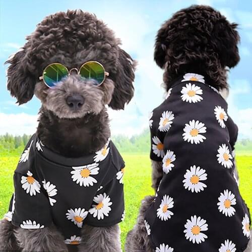 Pet Dog Clothes Dogs Daisy T-Shirt for Small Medium Dogs Puppy Coat Spring Summer Travelling Outfit Cloth Teddy Bichon Chihuahua
