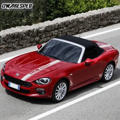 For-Fiat 124 Spider Racing Sport Stripes Auto Engine Cover Tail Bumper Decor Vinyl Decals Accessories Car Hood Bonnet Sticker