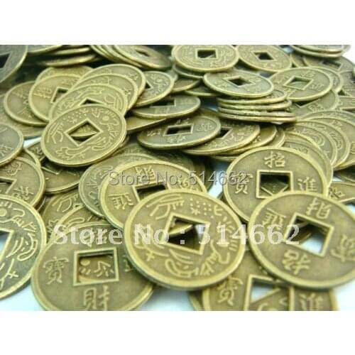 50PCS Feng shui I Ching Fortune old gold coins lots Dia:0.51