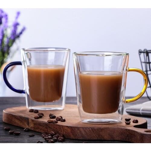 Double insulation heat resistant glass coffee Mug thickened glass cup tea cup water cup double wall glass Mugs
