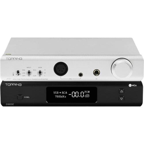 Topping D90SE MQA Decoder + Topping A90 Headphone Amplifier