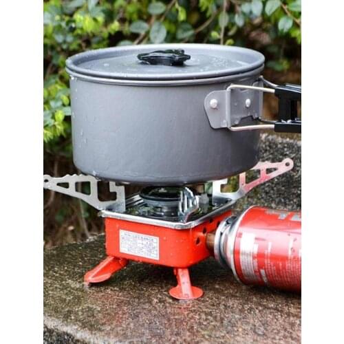 Outdoor Gas Burner Windproof Camping Stove Portable Folding Ultralight Split Lighter Tourist Equipment For Hiking +storage Bag