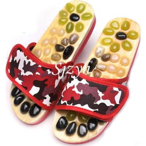 Womens Summer Massage Slippers Fashion Black Health Stone Shoes Ladies/Male Couples Flip Flops Indoor Home Slides Female Sandals