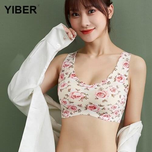 Ice Silk Printed Womens Bra Push Up Women Underwear Sexy Lingerie Female Backless Unwired Bra Plus Size Beauty Back Bra Vest