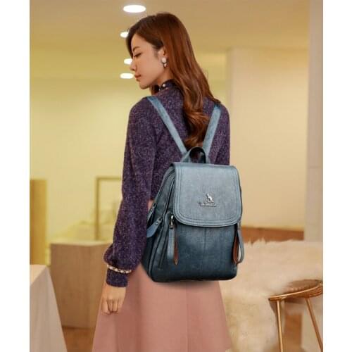 Ladies Back Pack 2021 High Quality Leather Backpack Women Backpacks Casual Travel Backpack School Bag for Girls Luxury