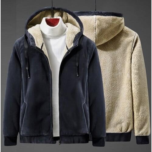 2020 Fashion Winter Coat Men Casual Inner Fleece Thick Hooded Parka Men Clothing Windproof Warm Tracksuit Man Hoody Outwear