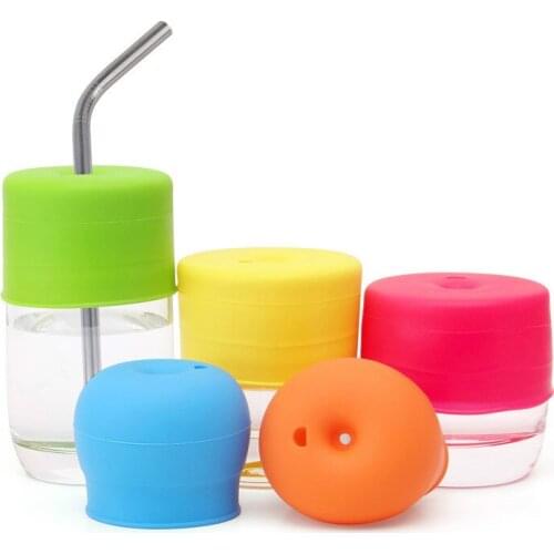 3 PCS New Leakproof Anti-choking Suction Cup Lid Baby Drink Cup Sets Of Children Learn To Drink Silicone Cover Anti-overflow