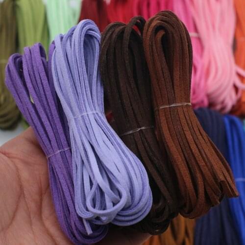 5m Macrame Braided Faux Suede Cord Leather Lace DIY Handmade Beading Bracelet Making Flat Thread String Rope