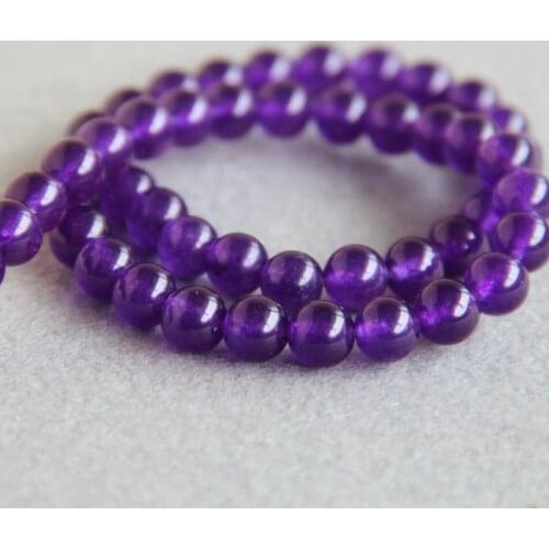 8mm Hot sale Fashion New purple chalcedony beads stones round beads DIY chalcedony 15" 2pc/lot Jewelry making design wholesale