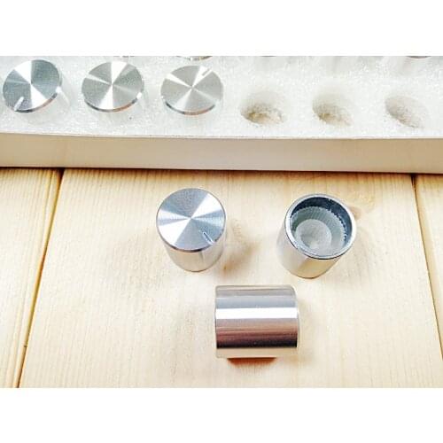 Fast Free Ship 5PCS CD Stripe Potentiometer knob/Aluminum Shell knob Silver 15*16mm Volume knob Knob hat