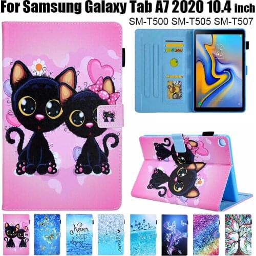 Case For Samsung Galaxy Tab A7 10.4 2020 Cover SM-T500 SM-T505 SM-T507 T500 T505 Funda Tablet Two cats Shell Coque Capa