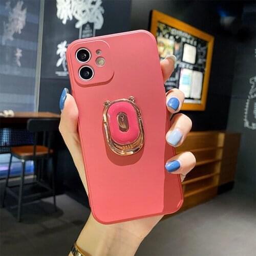 Liquid Silicone Ring stand Phone Holder Case For OPPO FIND X3 PRO A8 A9 A11 A32 A53 A72 A92S A3S RENO5 REALME X V15 X7 C20 Cover