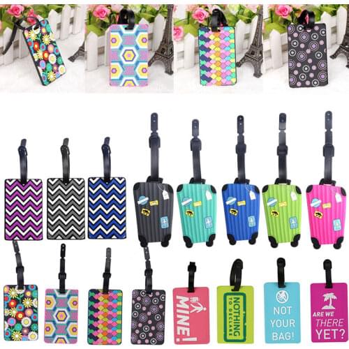 Travel Luggage Label Straps Suitcase Name ID Address Tag Accessories PVC Rubber Creative Luggage Notice Bags Business Tags