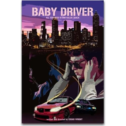 Hot New Ansel Elgort Baby Driver 2017 Movie-Silk Art Poster Wall Sicker Decoration Gift
