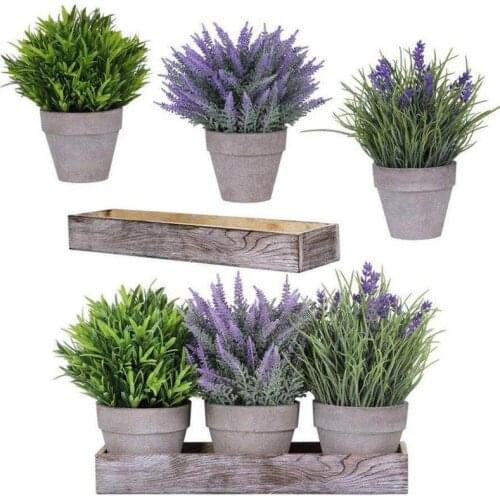 1 Bouquet Provence Lavender Artificial Flowers Wedding Decorations Flower Vase for Home Decor Romantic Purple Artificial Flowers