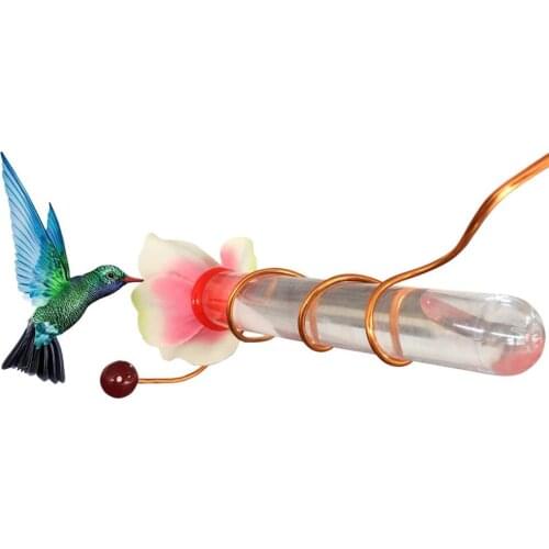 Hand Held Flower Hummingbird Feeder Long Tube Suitable For Outdoor Deck Courtyard Garden Feeder Easy To Clean