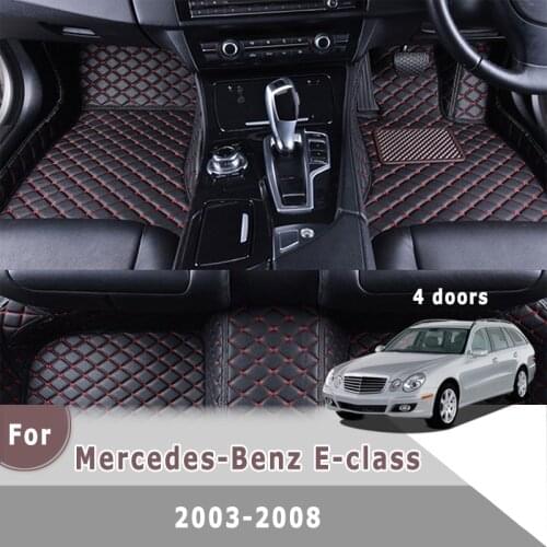 RHD Carpets For Mercedes-Benz E-class W211 4 doors 2008 2007 2006 2005 2004 2003 Car Floor Mats Custom Artificial leather Rugs