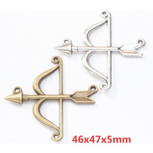 10 pieces of retro metal zinc alloy arrow pendant DIY handmade jewelry necklace making 8337