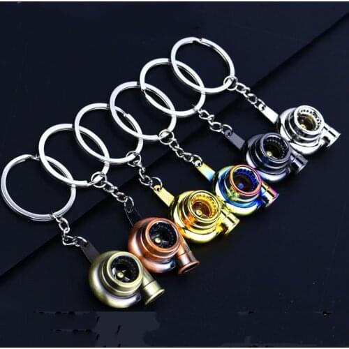 Mini Turbo Turbocharger Keychain Spinning Turbine Key Chain Ring Keyring Keyfob Car Keyring Car Брелок Llavero Accessories