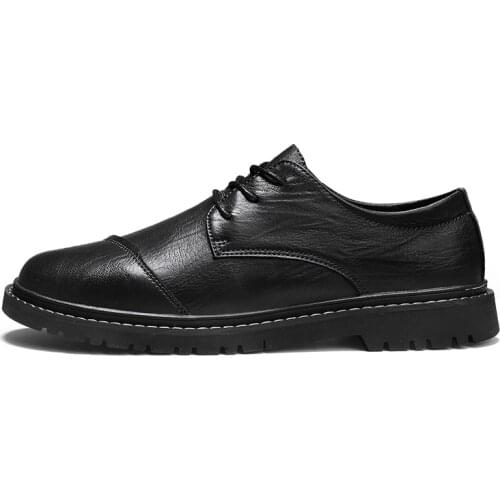 Men Leather Shose Anti-Slippery Men Designer Sneakers lace up Brand Men Footwear fashion Sneakers For Leisure Leather Shoes