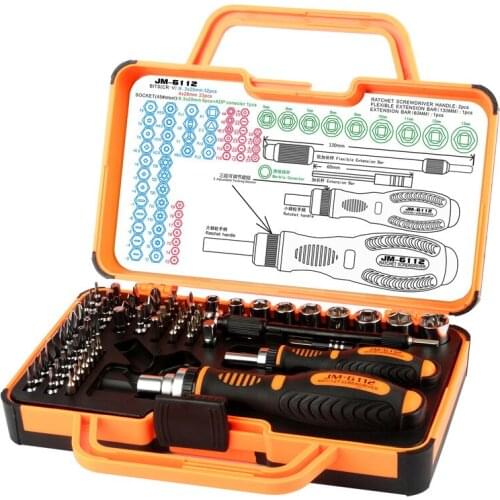 69 in 1 DIY Hand Tool Set 180 Degrees Ratchet Screwdriver set with Chrome Vanadium Bits Home Tools Portable repair tool kit