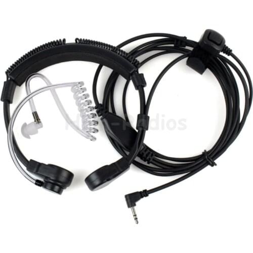 Finger PTT Throat MIC Headphone 2.5mm 1 Pin Covert Acoustic Tube for Walkie Talkie for Motorola T6200 T5600