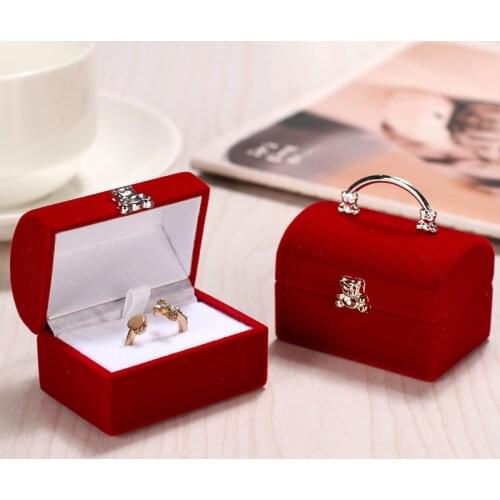 One Piece Velvet Jewelry Box Gift Box Container Wedding Ring Box Ring Case Earrings Holder For Jewelry Display& Jewelry Package