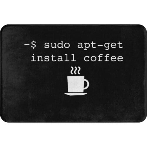Linux Operating System Tux Non-slip Doormat Command Line Coffee Install Bath Kitchen Mat Outdoor Carpet Indoor Pattern Decor