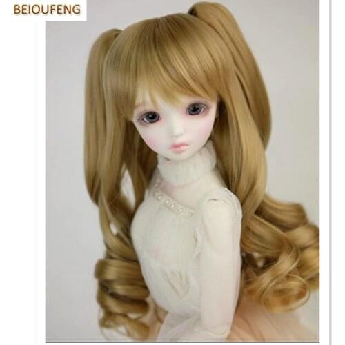 BEIOUFENG 1/3 BJD Wig Fashion Long Curly Hair for Dolls,(22-24CM) Beautiful High-temperature Doll Wig Synthetic-Hair-for-Dolls