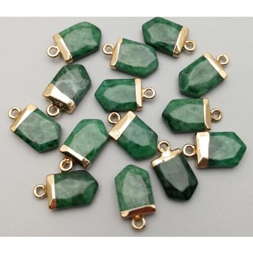 Good quality natural green poit stone pendants Irregular shape charms pendants for jewelry making Wholesale 12pcs/lot