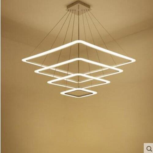 Post-modern chandeliers ring-shaped restaurant lights simple living room lights led office lighting creative crystal lamps