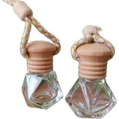 8ML 30pcs/lot Diamond Shape Empty Perfume Bottle, Liquid Cosmetic Glass Container, Perfume Refillable Bottle for Car Decoration