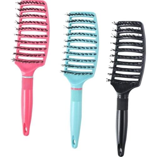ROUFEI Beauty Hair Comb Bristle&Nylon Comb Teeth Gap Design Haircare Massage Hair Brush Women Barber Accessories Modelling Comb