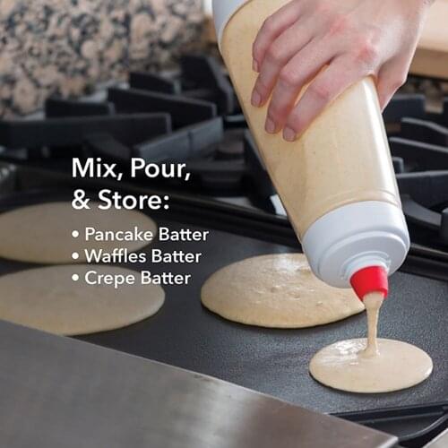 Hand Batter Mixing Bottle Batter Mixer Dispenser Cupcake Pancake Batter Shaker Bottle Kitchen Tools