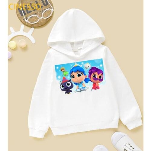 True And The Rainbow Kingdom Sweatshirt Childrens Plus Velvet Cap Hoodies Baby Boys Girls White Pink Yellow Hoody Top 3-13Y
