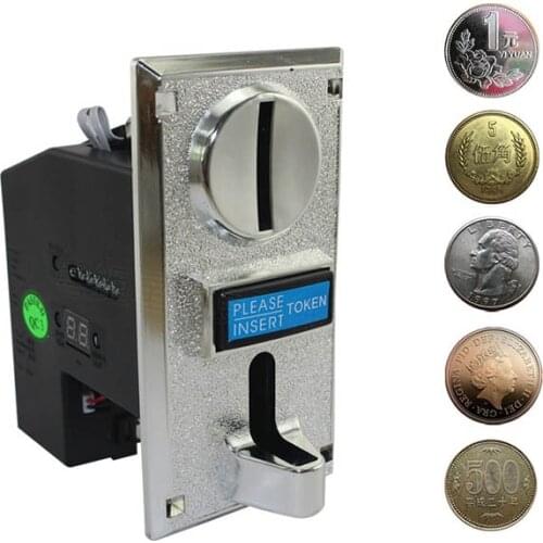Free shipping Multi coin selector acceptor for 6 different coins, support multi signal output 1 signal, arcade game machine part