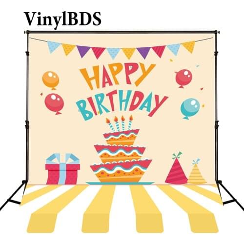 VinylBDS Photo Background Birthday Backdrop Children Cartoon Background Cack And Globos Cumpleanos Infantiles For Newborn Shoot
