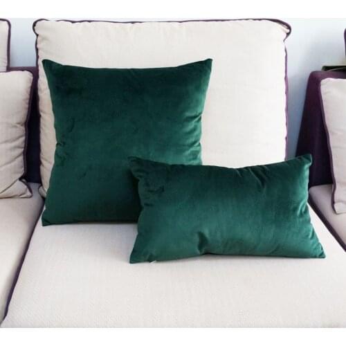 High Quality Soft Emerald Green Velvet Pillow Case Cushion Cover Dark Green Pillow Cover No Balling-up Without Stuffing