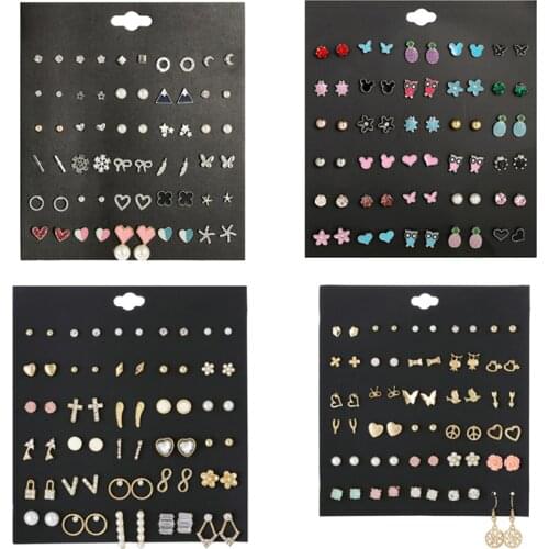 Luokey Girls Cute Stud Earrings Fashion Small Mini Owl Butterfly Earrings Set For Women Mixed Styles Punk Jewelry Wholesale Gift