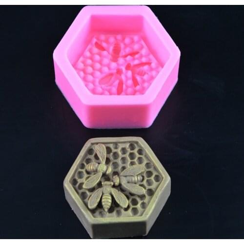 1pcs Cake Mold 3D Bee Honeycomb Silicone Soap Molds Candle Resin Crafts Mould Mousse Fondant Bakeware Cake Decorating Tools