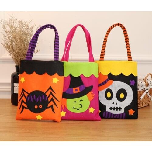 2022 Fashion Halloween Favor Party Decoration Pumpkin Witch Tote Bag For Home Halloween Ornament Party Kids Gift Bag Supplies