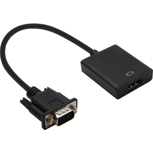 VGA to HDMI-compatible Adapter 1080P VGA to HDMI Male to Female Cable with Audio for Computer Desktop, Laptop, PC, Monitor, HDTV