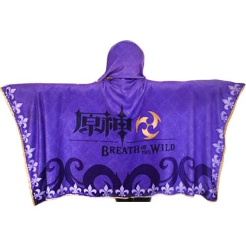 Anime Game Genshin Impact Keqing Venti Cosplay Cloak Cute Cartoon Printed Winter Blanket Air Conditioning Fashion Costume