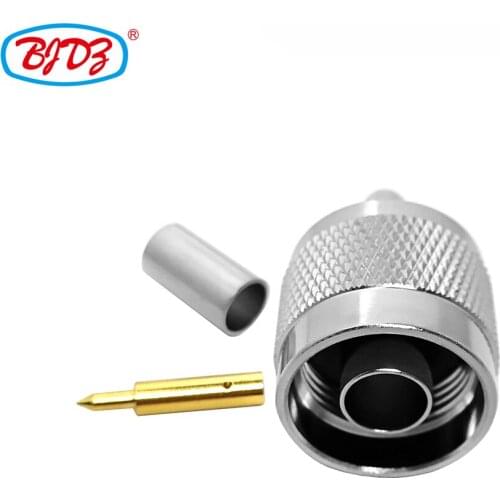 Free Shipping 10 PCS N Male Crimp RF Coaxial Connector for LMR195/LMR200/RG58/RG303/RG223/RG400/RG142 Cable