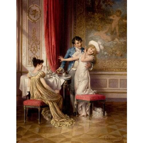Free shipping classical court aristocratic couple canvas prints oil painting printed on canvas home wall art decoration picture