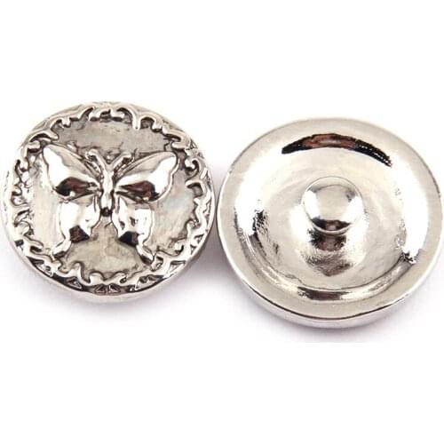 Free drop shipping new arrive 1.8-2cm alloy butterfly charm DIY snap button metal charms