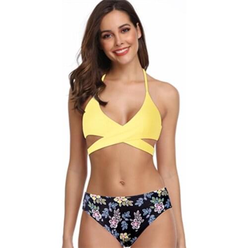 Bikini thong 2019 print bathing suit Tassel swimwear women Sexy swimsuit female Push up bathers new swimwear