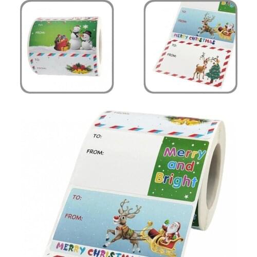 Long-Lasting Art Paper Peel and Stick Fadeless Xmas Name Labels for Envelope